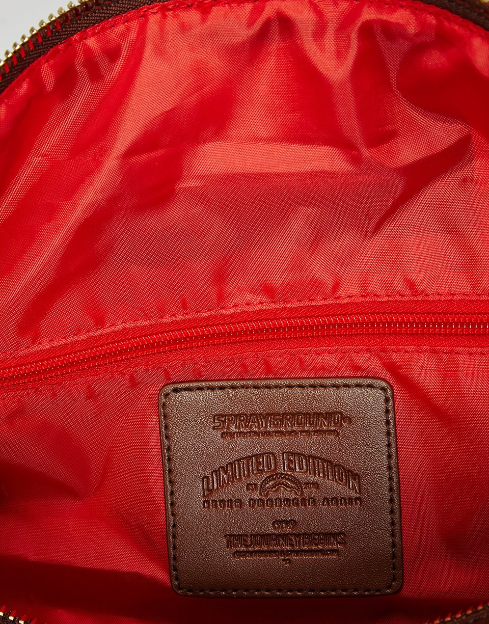 BORSA SPRAYGROUND SHARKS IN PARIS MINI DUFFLE MARRONE