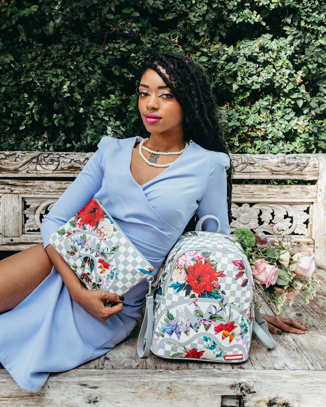 POCHETTE SPRAYGROUND JARDIN DU PALAIS POCHETTE BIANCO