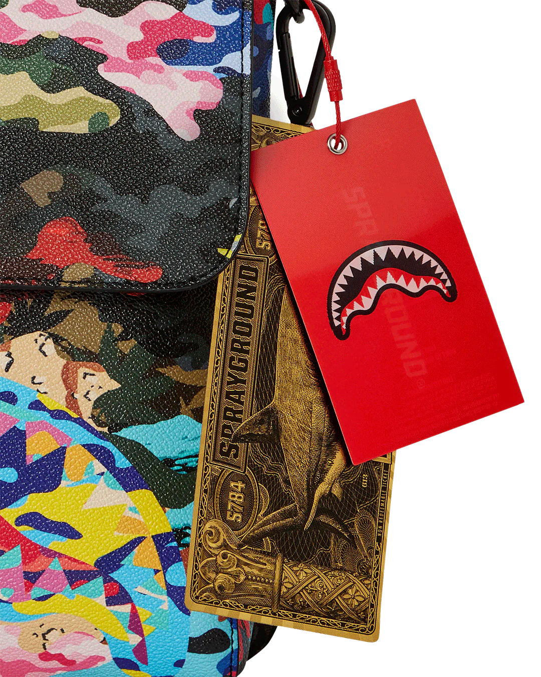 BORSA SPRAYGROUND SLICED AND DICED CAMO MESSENGER BLU