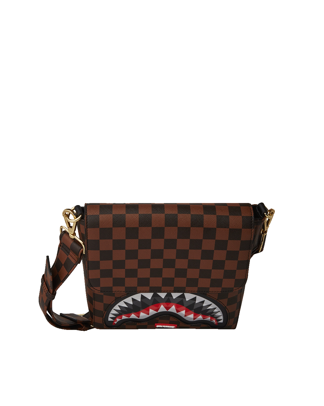 Borsa Sprayground SHARKS IN PARIS LENTICULAR CHOMP MESSENGER SLING Marrone