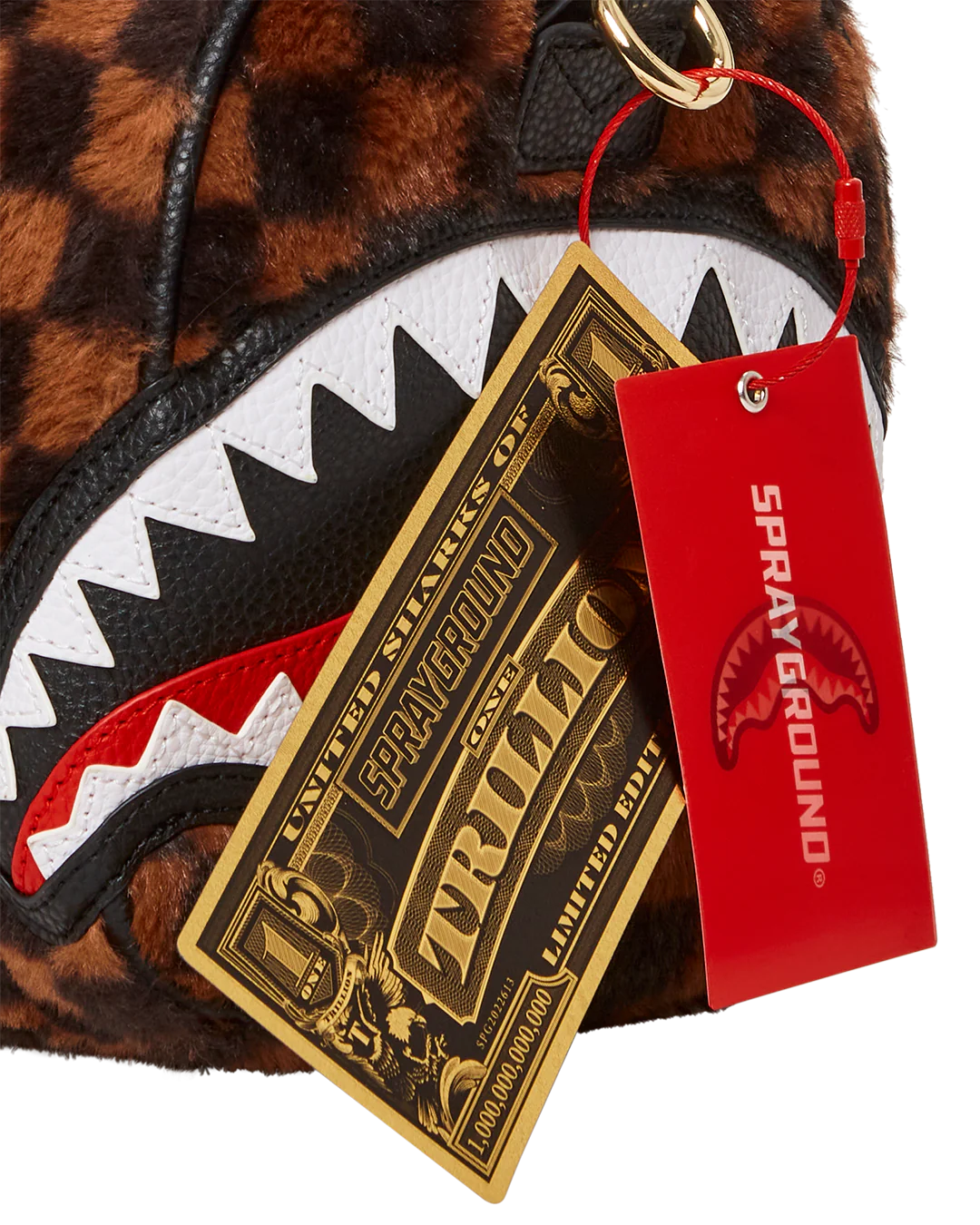 Borsa Sprayground FUR SHARKS IN PARIS MINI DUFFLE Marrone