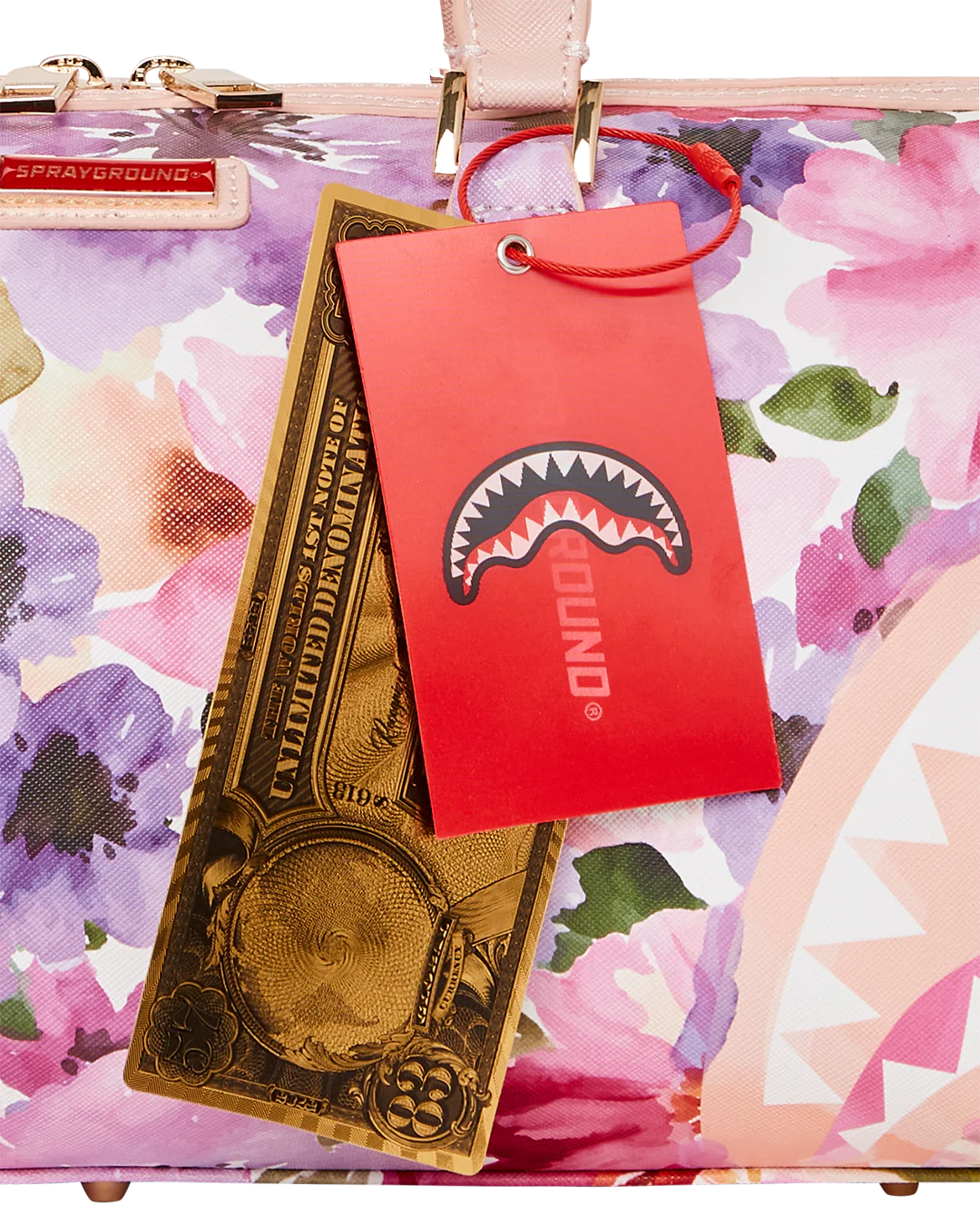 Borsa Sprayground PAINTED FLORAL SHARK MINI DUFFLE Rosa