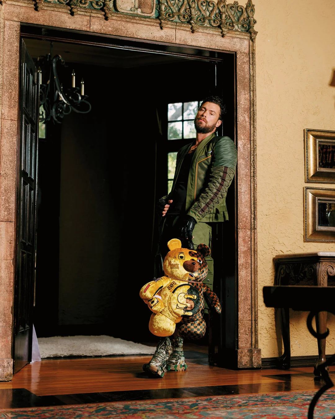 SHARKS IN PARIS GOLD DRIP MONEYBEAR BACKPACK