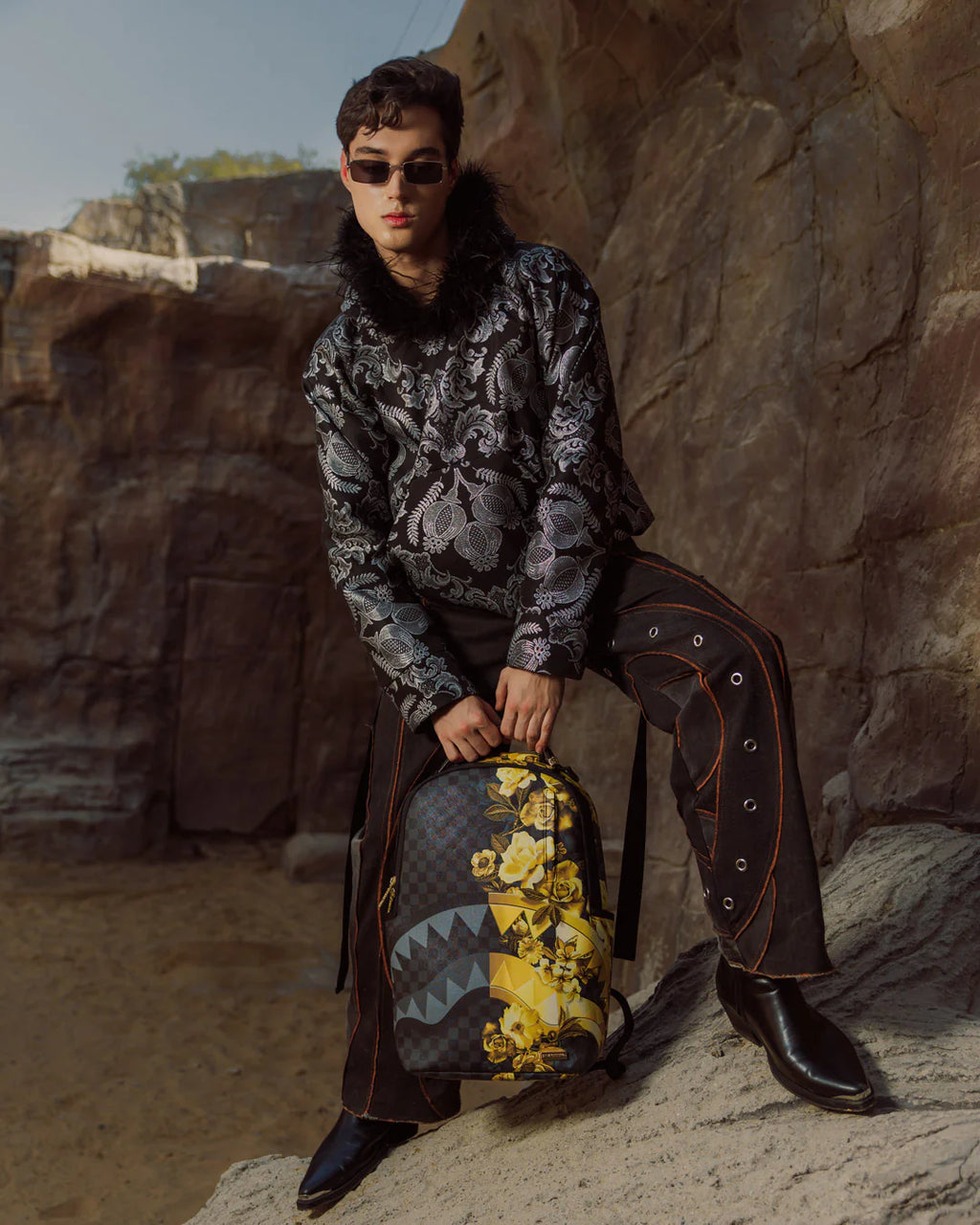 GOLD FLORAL REMIX DLXSV BACKPACK