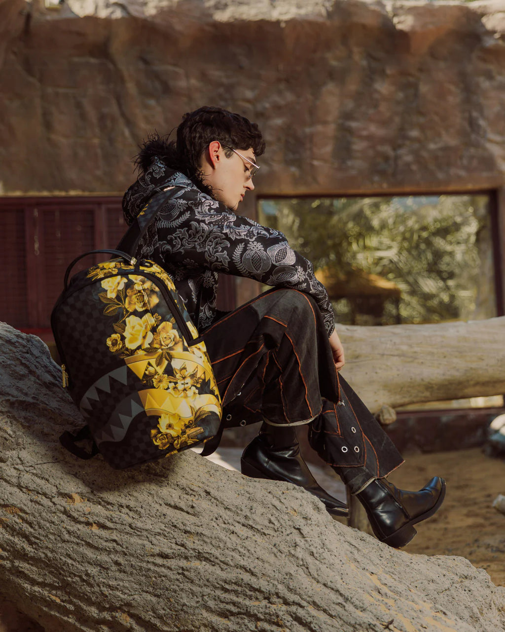 GOLD FLORAL REMIX DLXSV BACKPACK