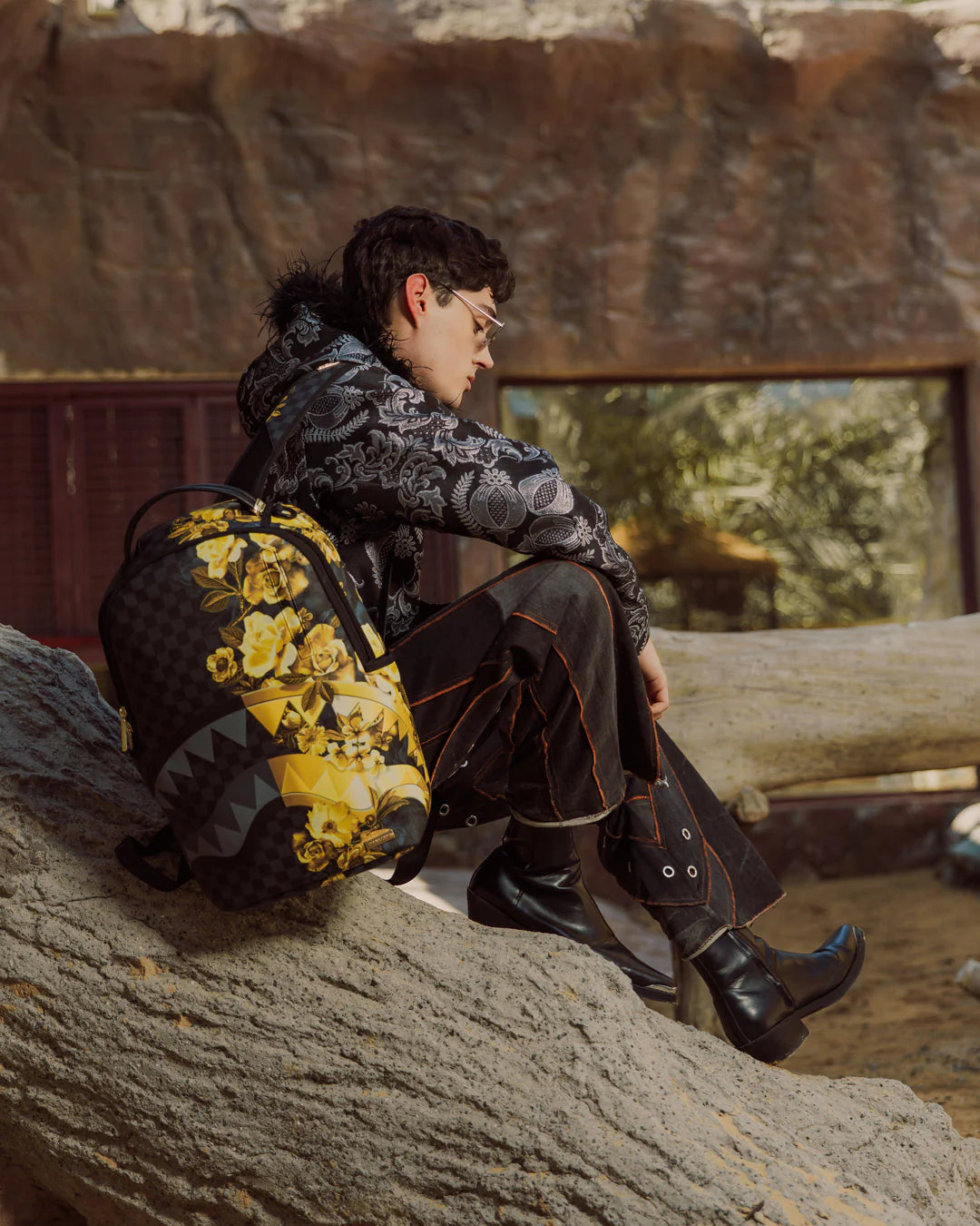 GOLD FLORAL REMIX DLXSV BACKPACK