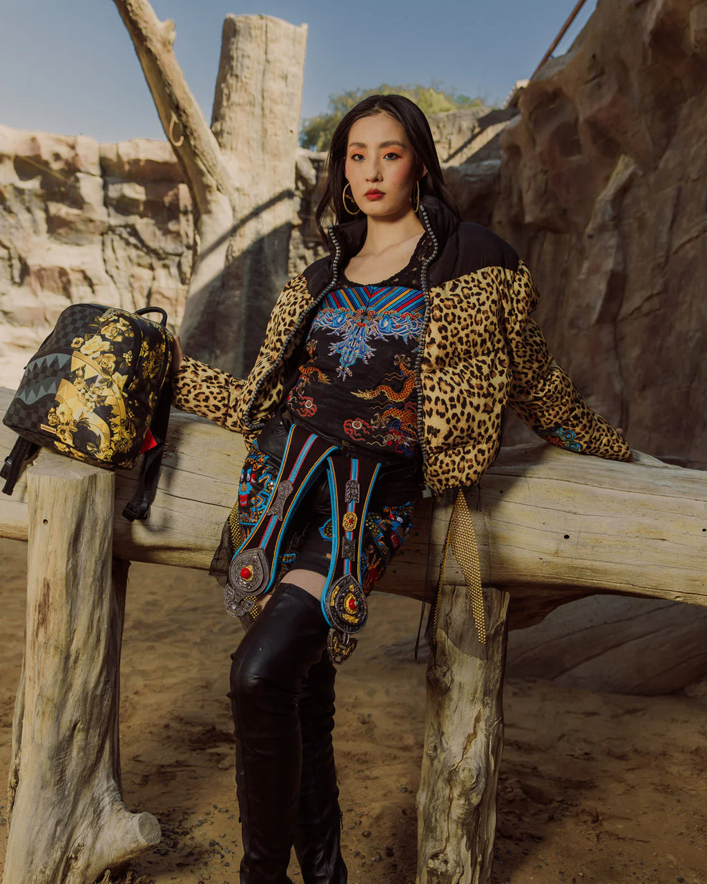 GOLD FLORAL REMIX DLXSV BACKPACK