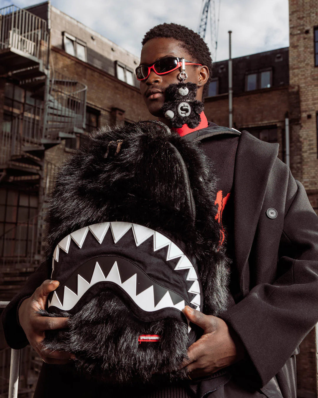 FUR CRAY BLACK BEAR CUB KEYCHAIN