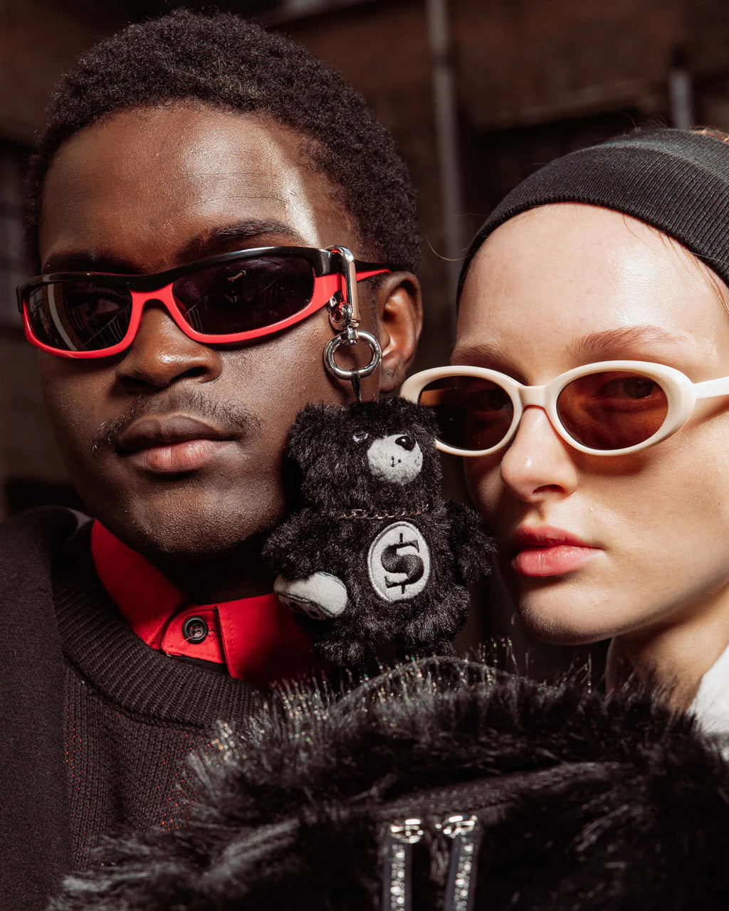 FUR CRAY BLACK BEAR CUB KEYCHAIN