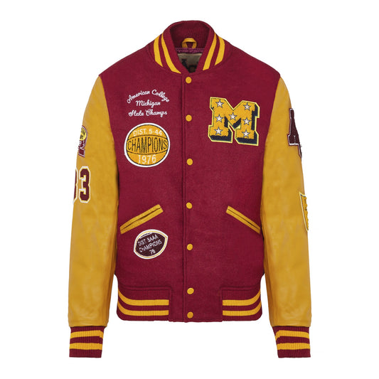 TEDDY VARSITY JACKET AMERICAN COLLEGE ROSSA E ORO