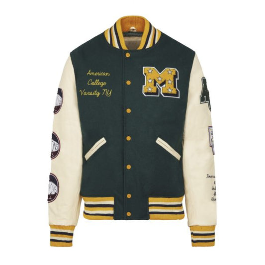 TEDDY VARSITY JACKET AMERICAN COLLEGE VERDE E BIANCA