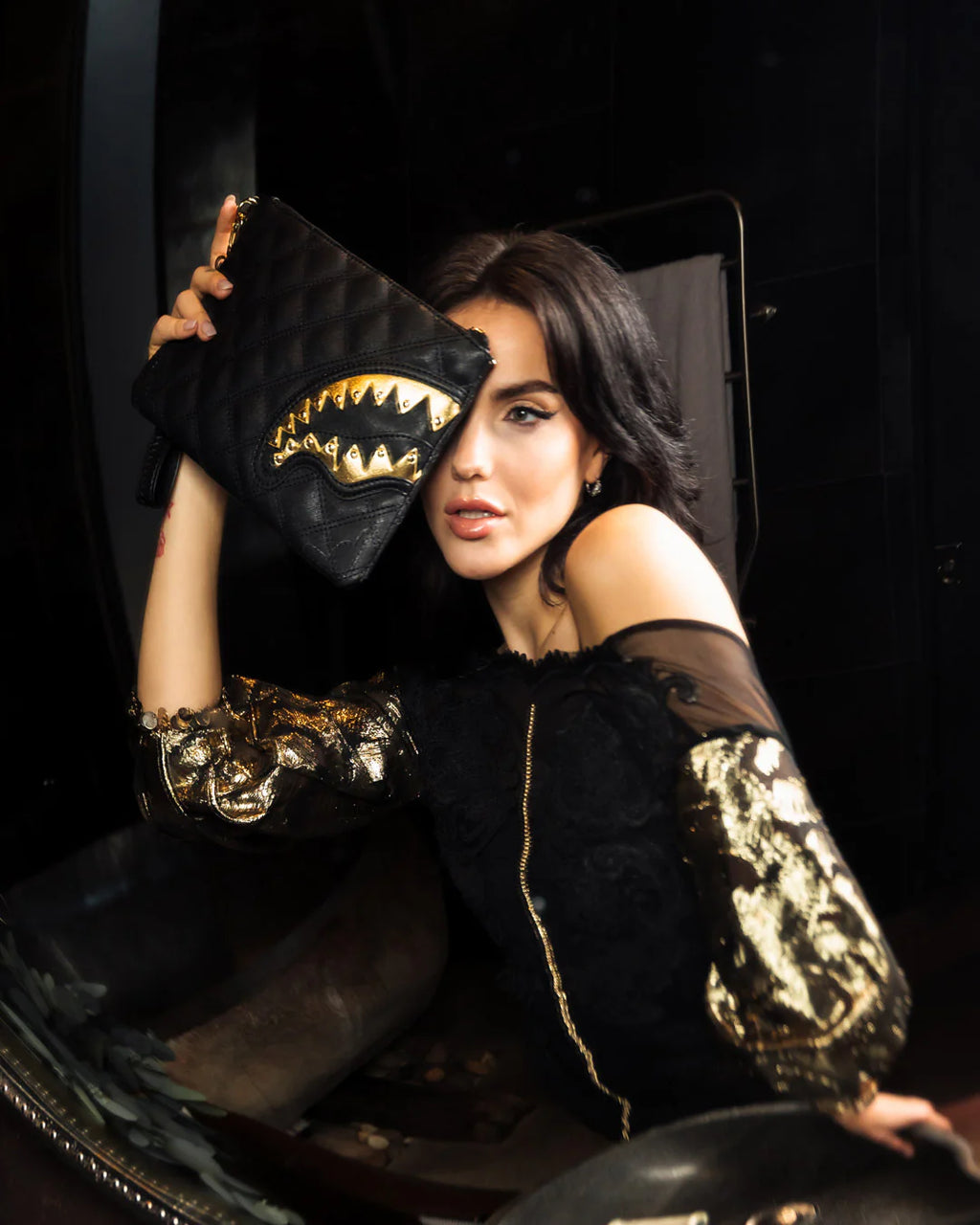 BLACK MAMBA QUILTED POUCHETTE
