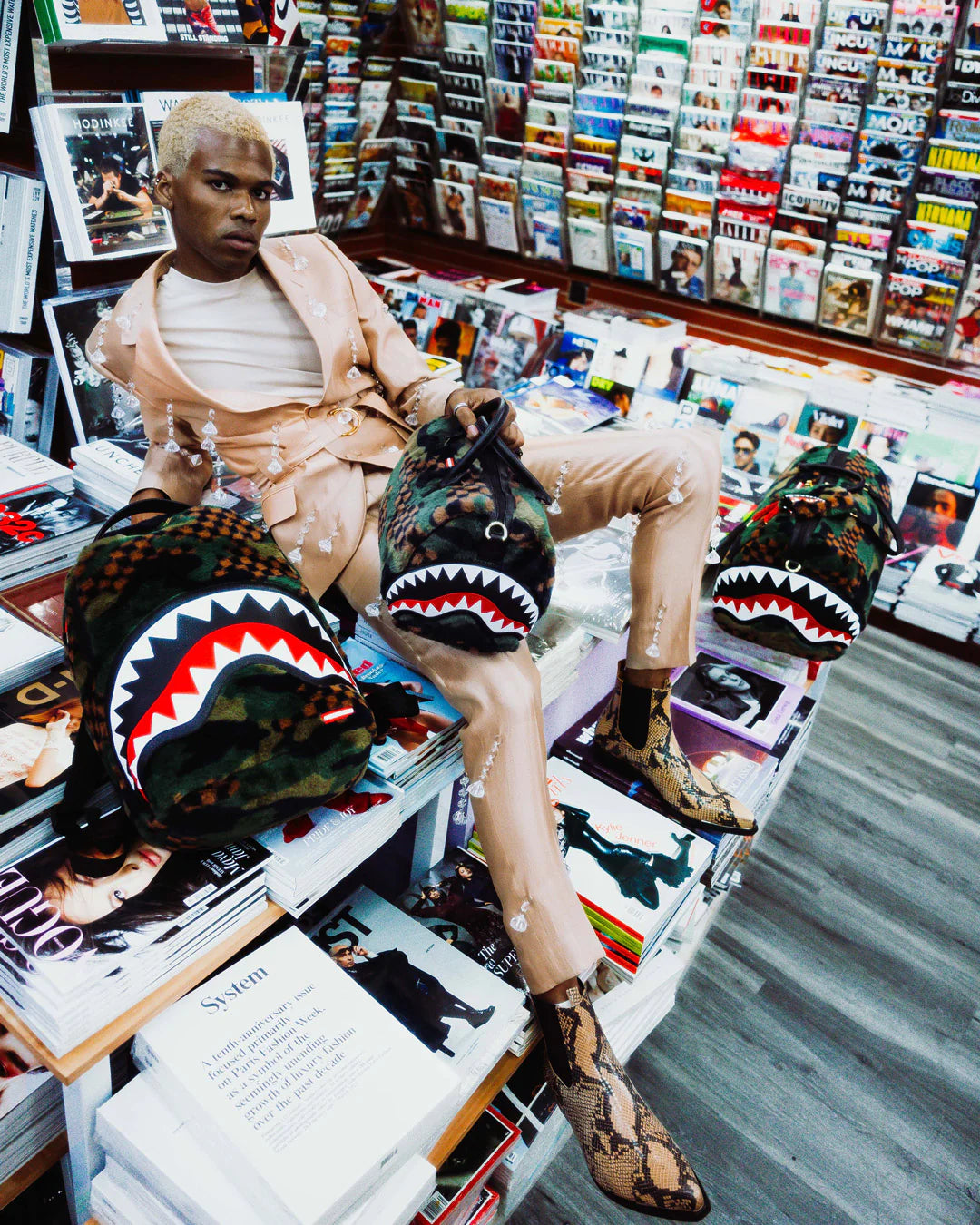 GREEN 3AM FUR BACKPACK