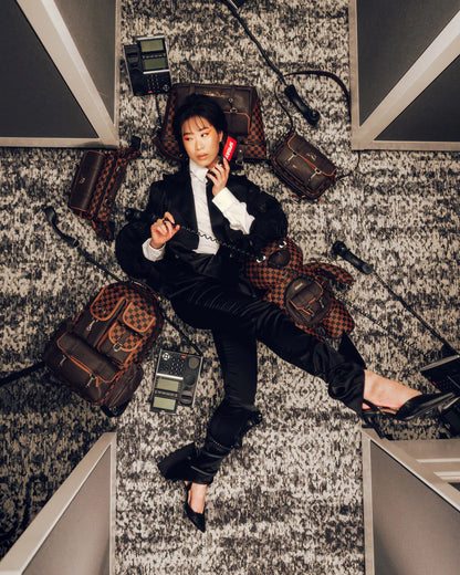 ZAINO SPRAYGROUND BROWN CHECKERED SPECIAL OPS TEDDY BEAR MARRONE