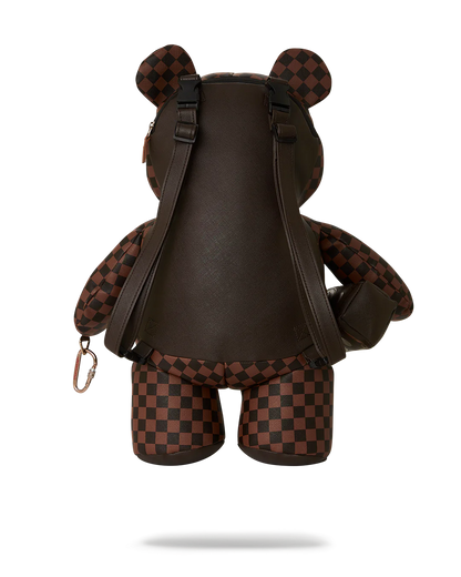 ZAINO SPRAYGROUND BROWN CHECKERED SPECIAL OPS TEDDY BEAR MARRONE