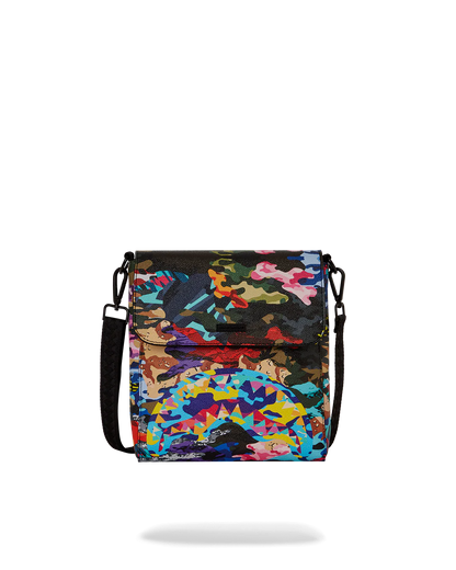 BORSA SPRAYGROUND SLICED AND DICED CAMO MESSENGER BLU