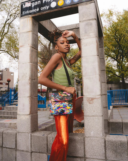 BORSA SPRAYGROUND SLICED AND DICED CAMO MESSENGER BLU