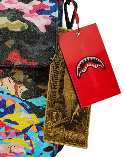 BORSA SPRAYGROUND SLICED AND DICED CAMO MESSENGER BLU