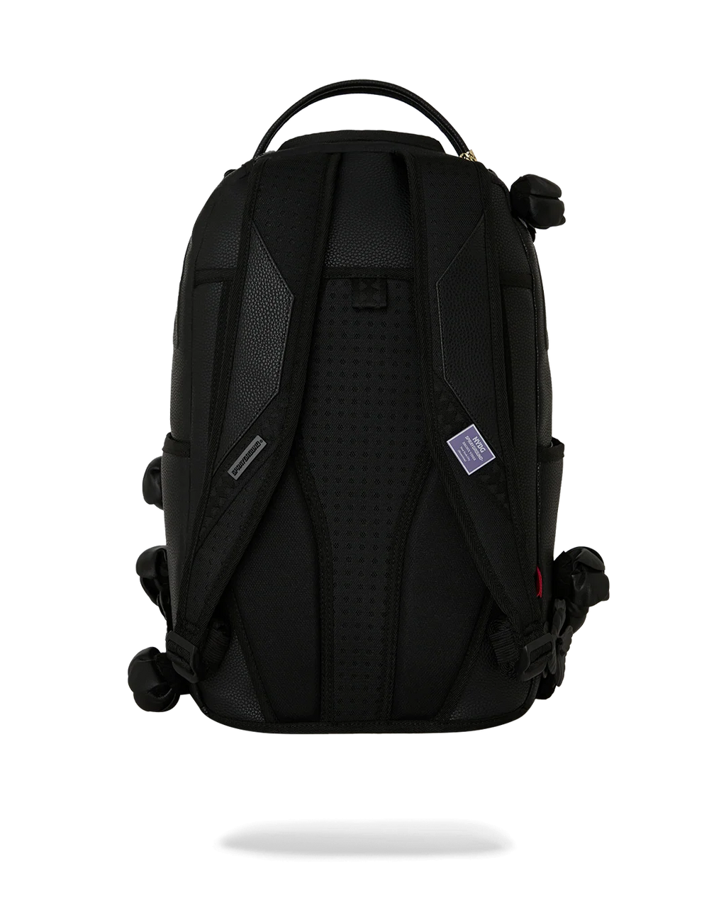 NYBG BLACK LEATHER FLOWERS BACKPACK