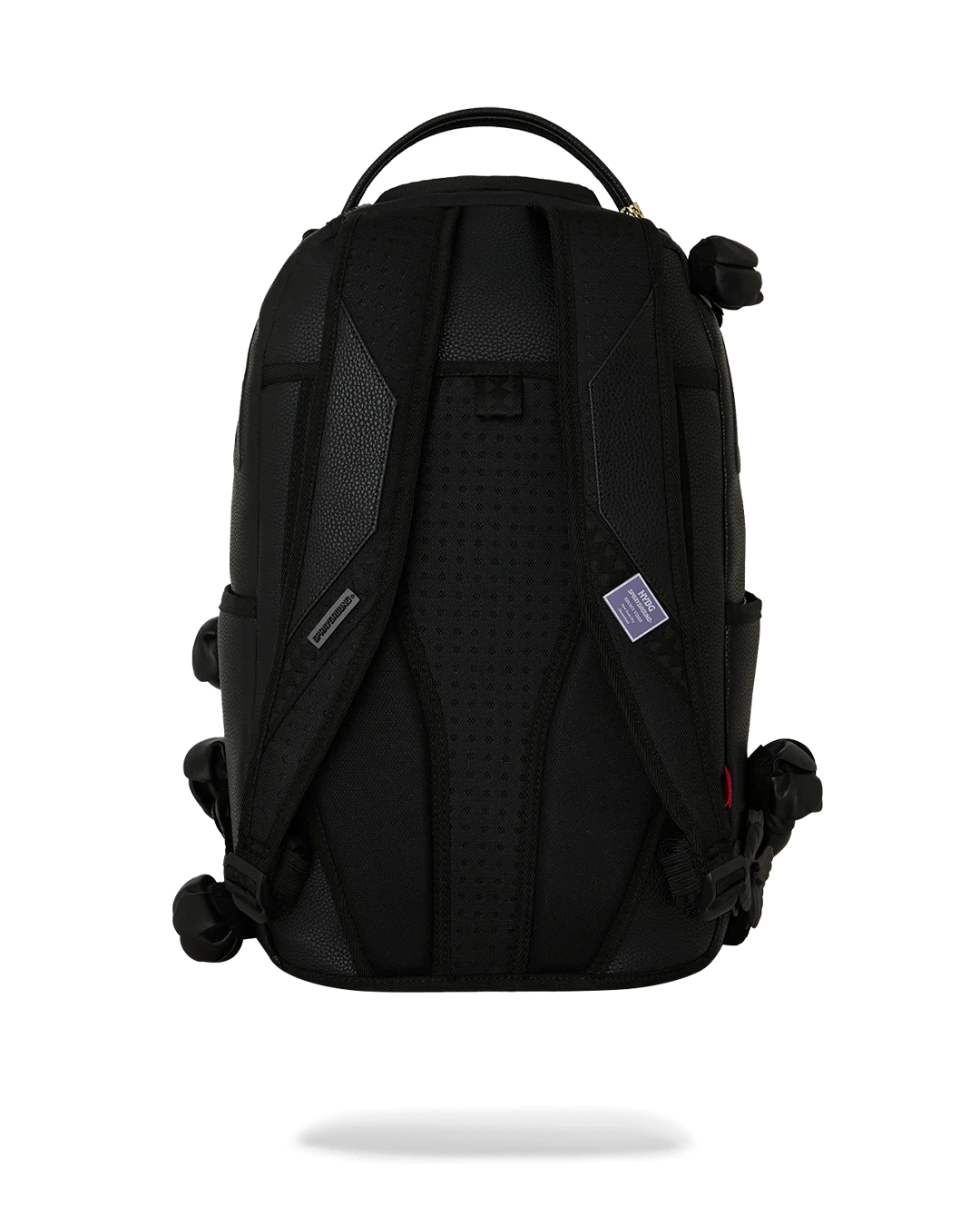 NYBG BLACK LEATHER FLOWERS BACKPACK