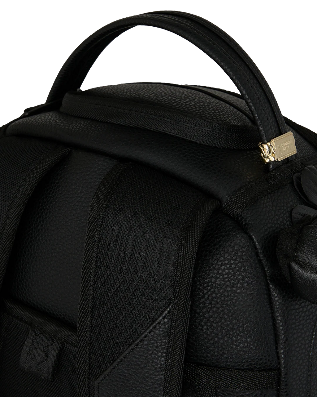NYBG BLACK LEATHER FLOWERS BACKPACK