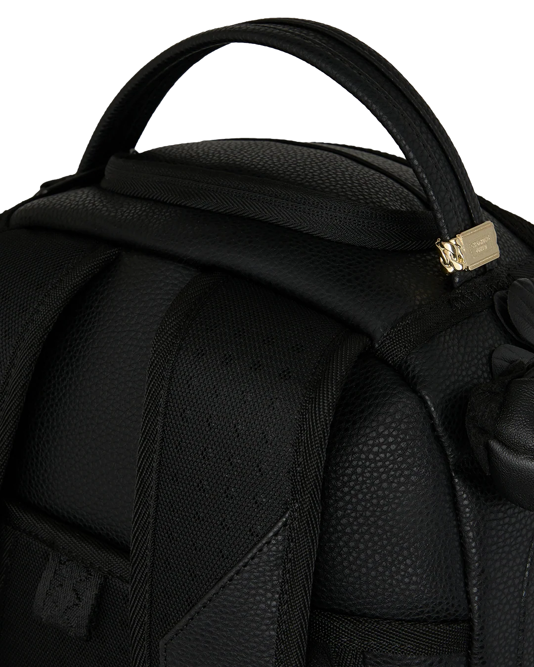 NYBG BLACK LEATHER FLOWERS BACKPACK