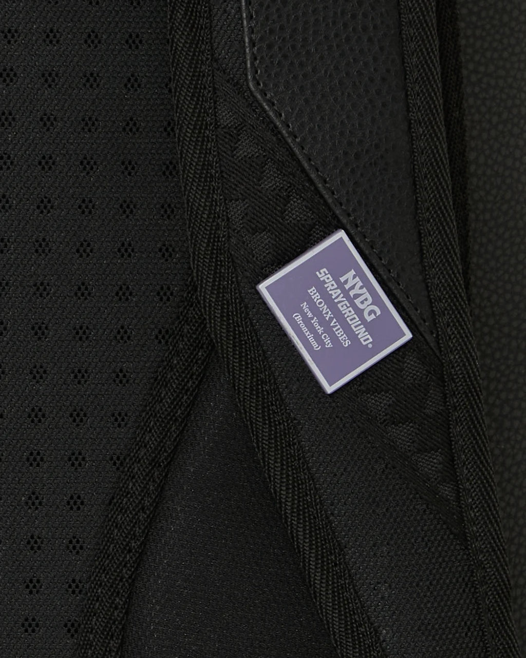 NYBG BLACK LEATHER FLOWERS BACKPACK