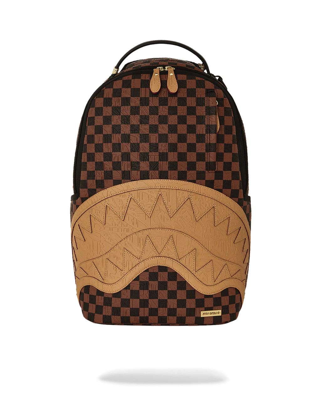EMBOSSED CHECK BROWN BACKPACK