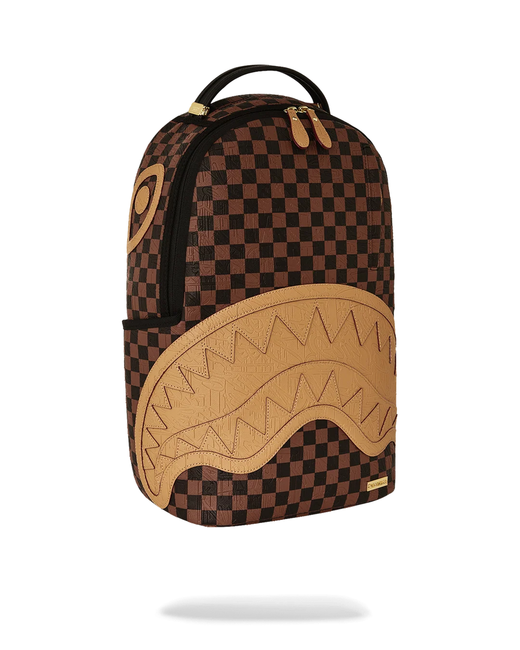 EMBOSSED CHECK BROWN BACKPACK