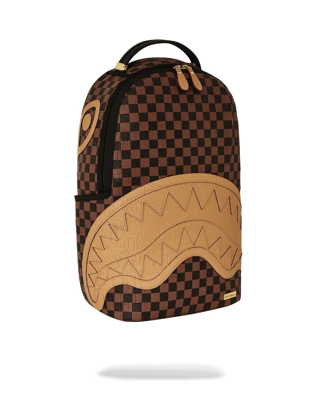 EMBOSSED CHECK BROWN BACKPACK