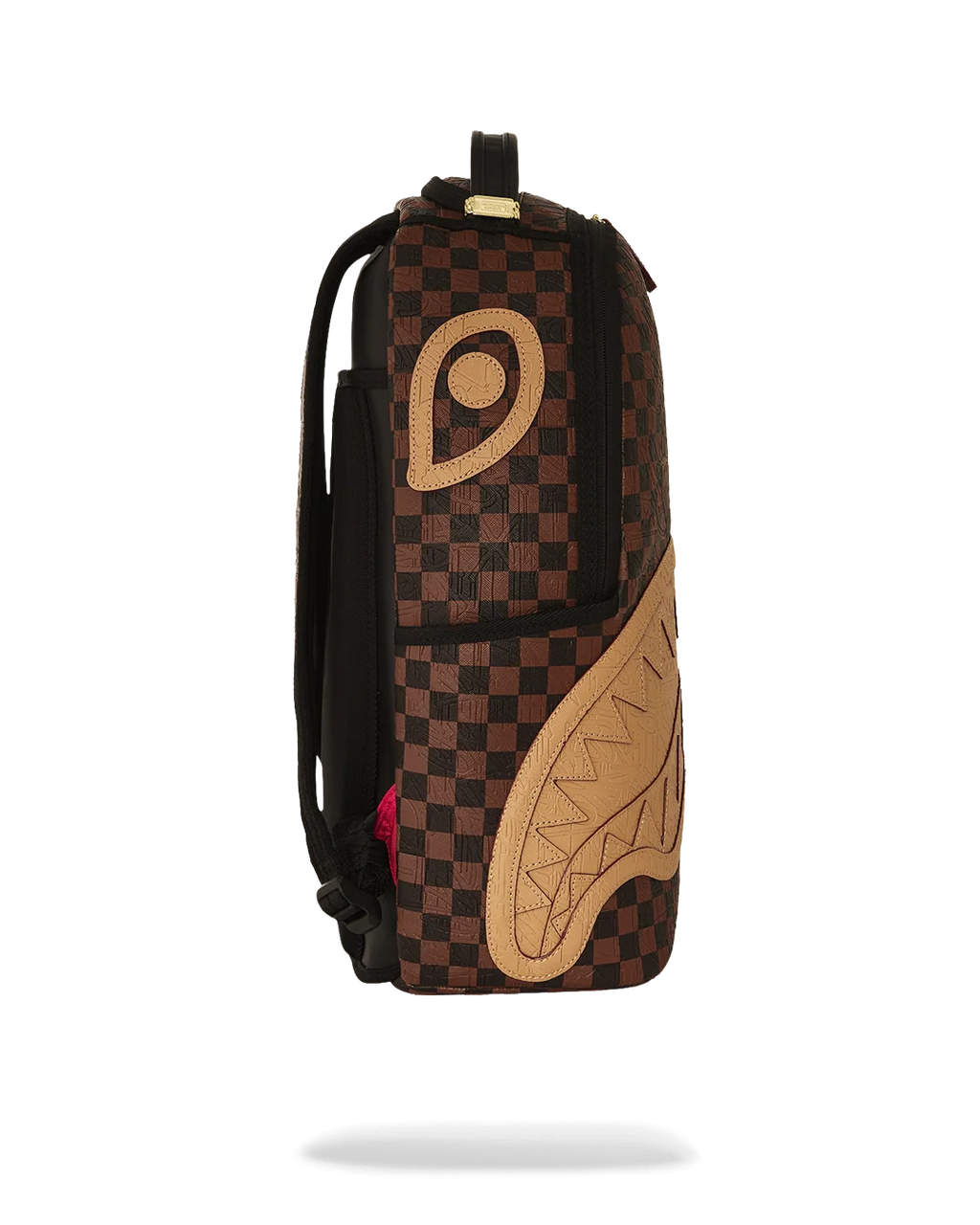 EMBOSSED CHECK BROWN BACKPACK