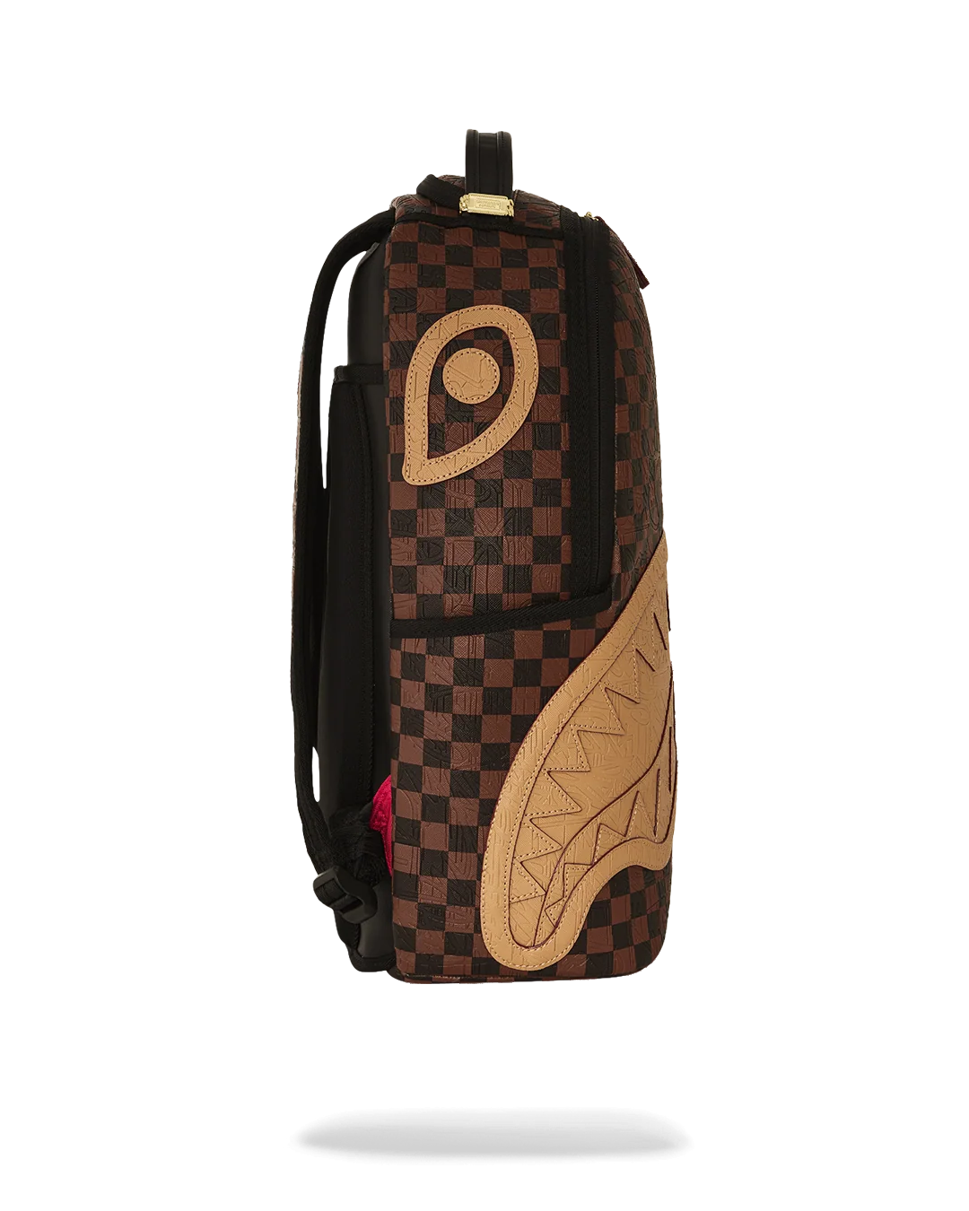 EMBOSSED CHECK BROWN BACKPACK