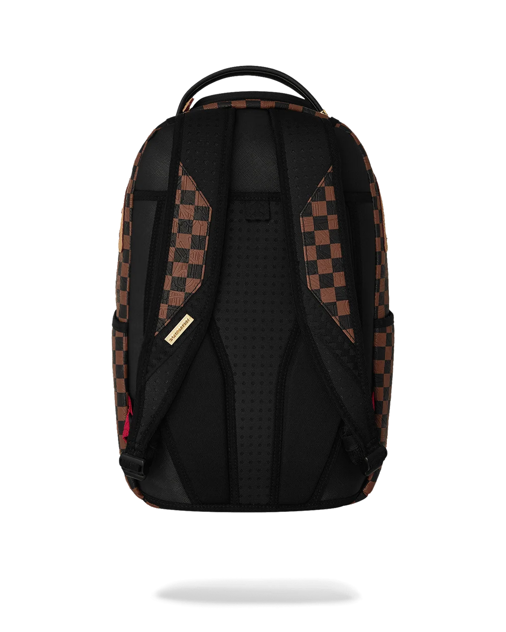 EMBOSSED CHECK BROWN BACKPACK