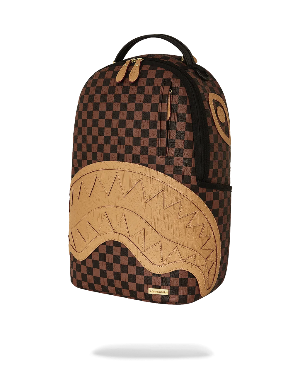 EMBOSSED CHECK BROWN BACKPACK