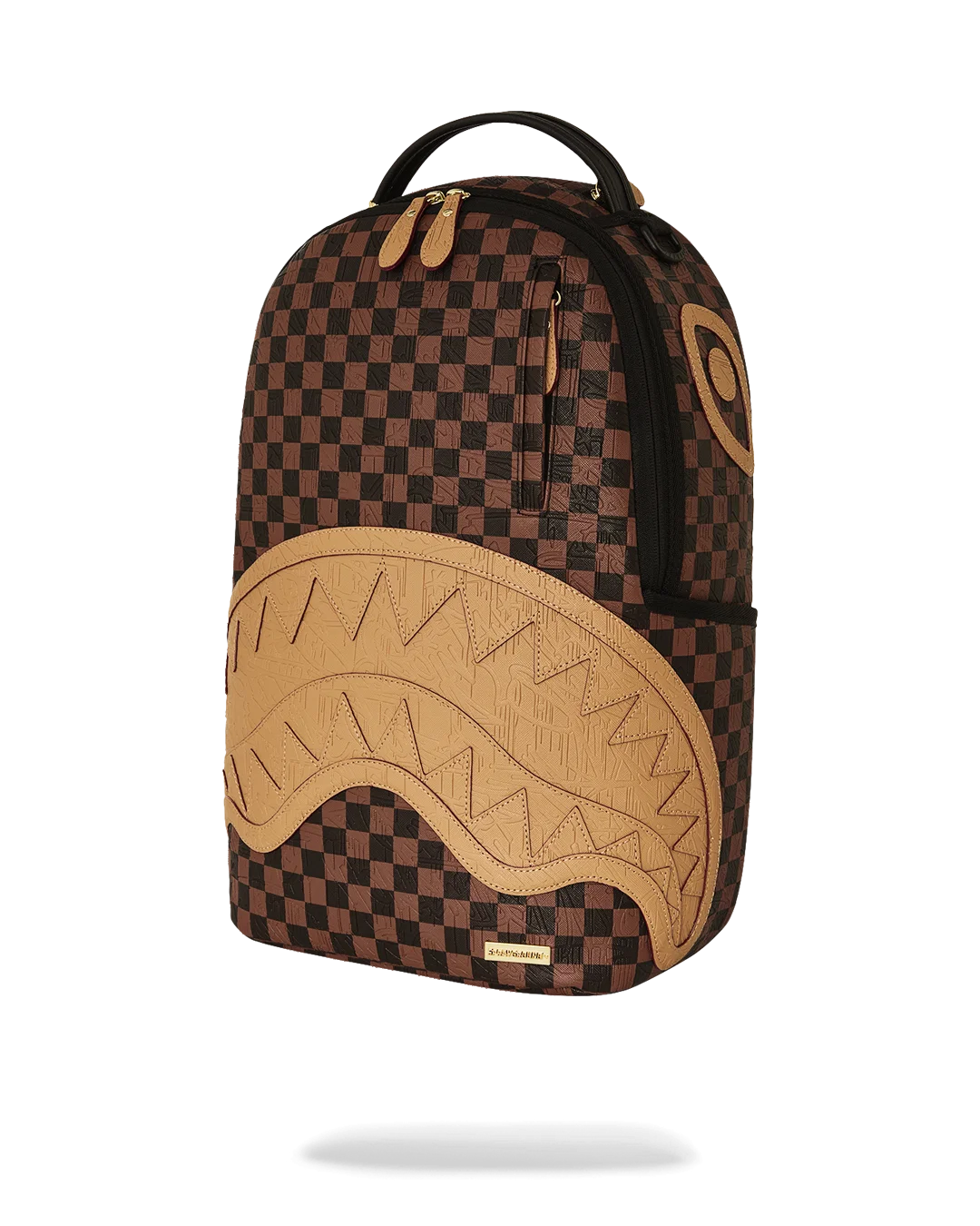 EMBOSSED CHECK BROWN BACKPACK