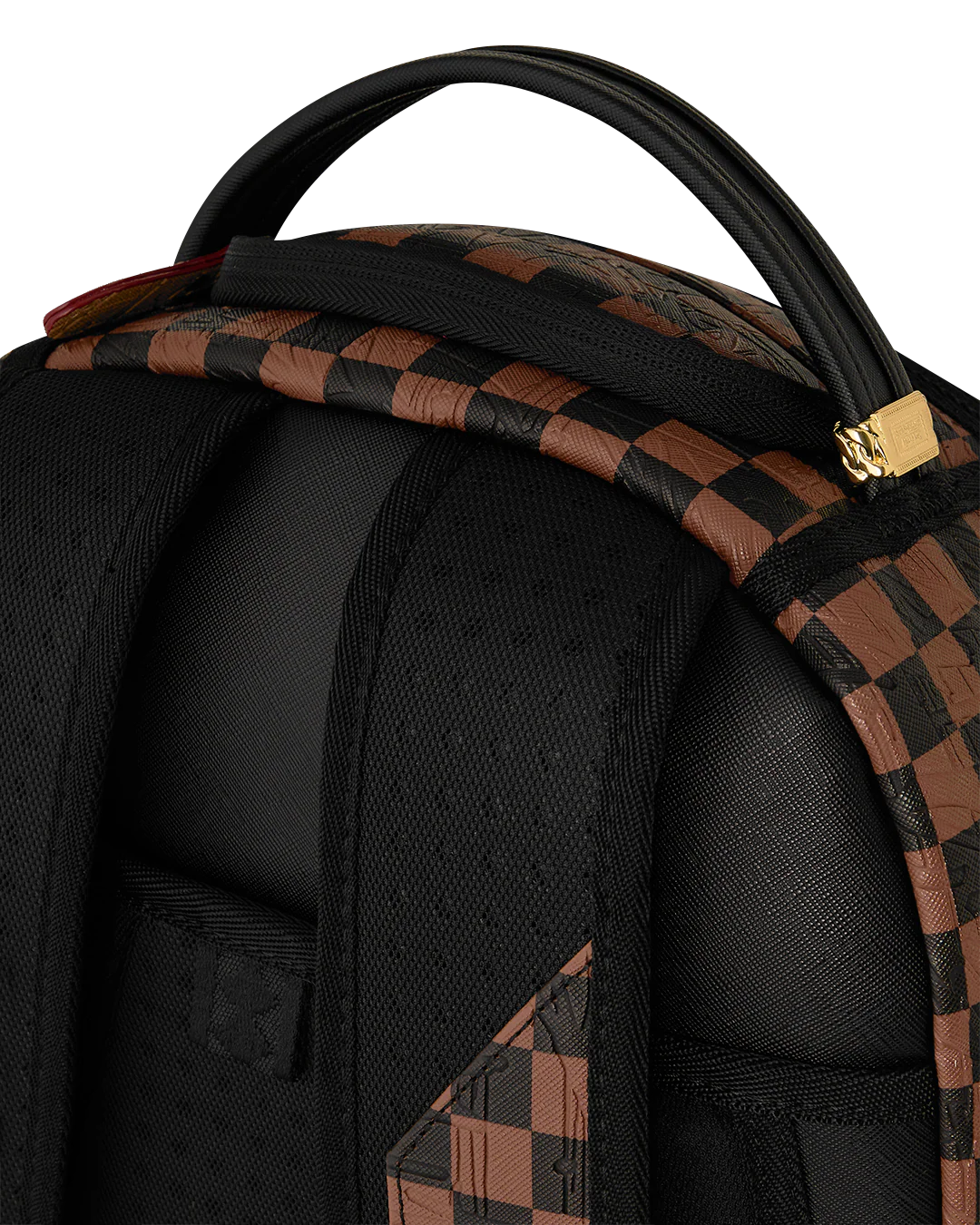 EMBOSSED CHECK BROWN BACKPACK