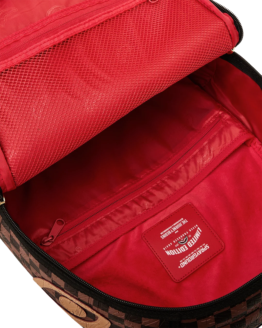 EMBOSSED CHECK BROWN BACKPACK