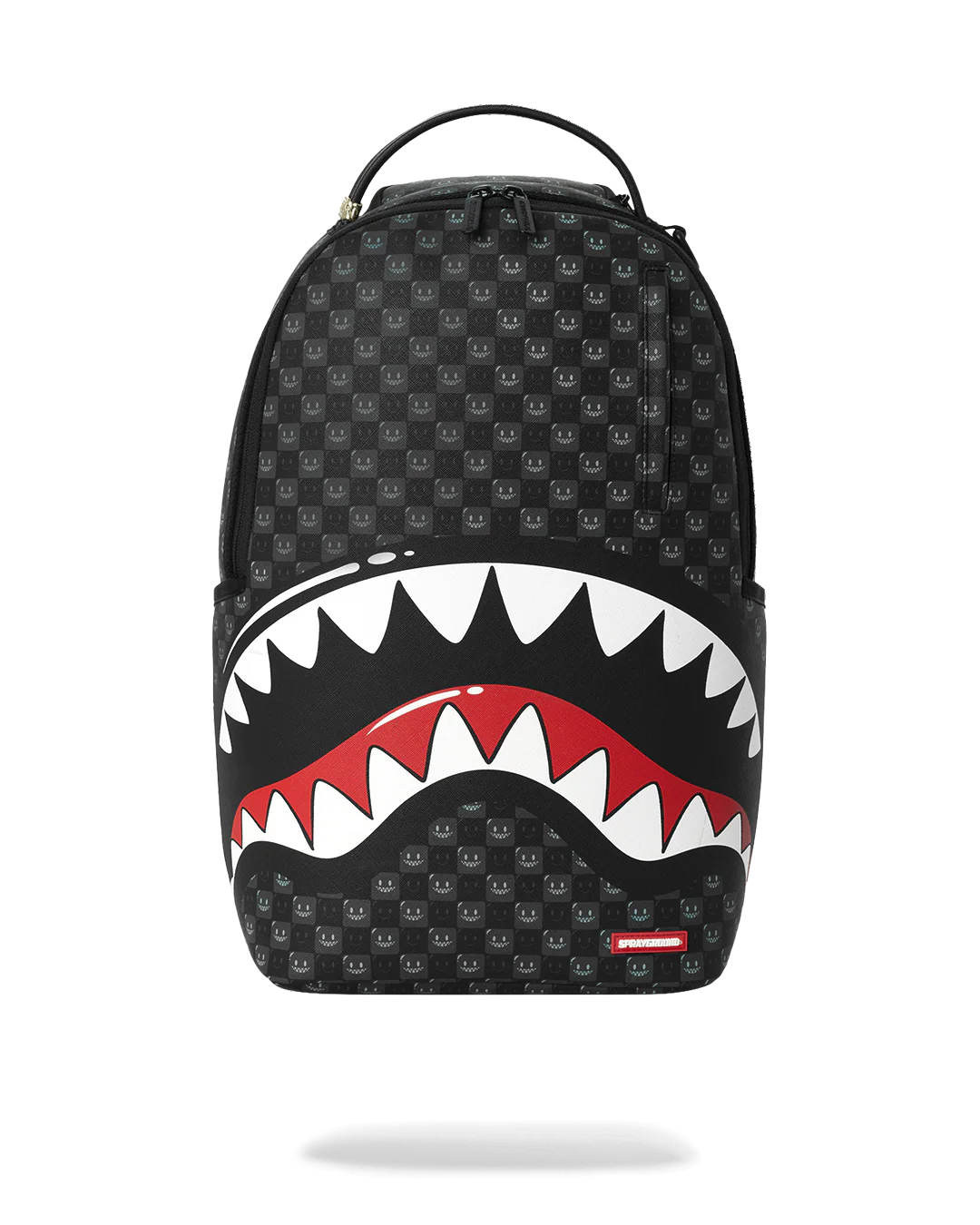 SHARKS IN PARIS WTF BUBBLY BLACK CHECK BACKPACK