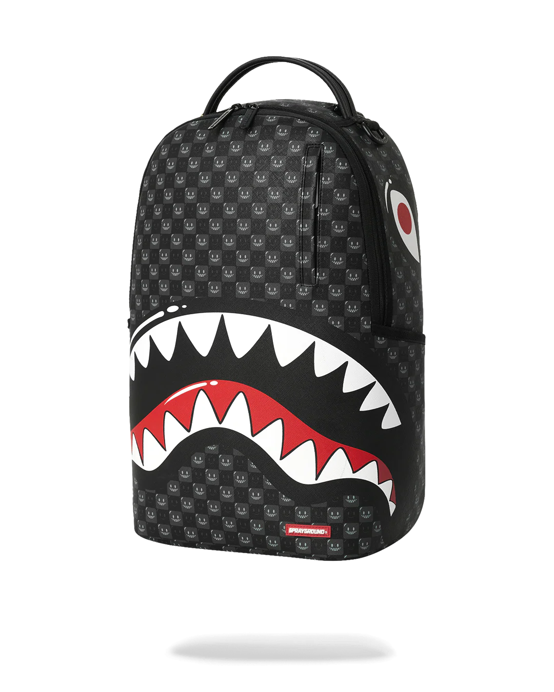 SHARKS IN PARIS WTF BUBBLY BLACK CHECK BACKPACK