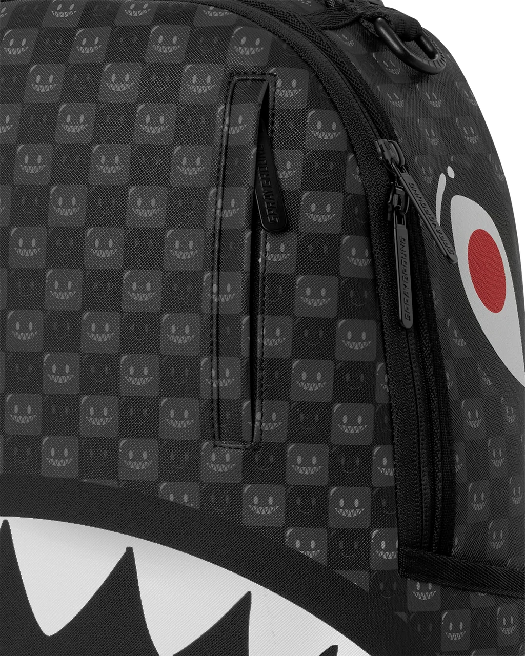 SHARKS IN PARIS WTF BUBBLY BLACK CHECK BACKPACK