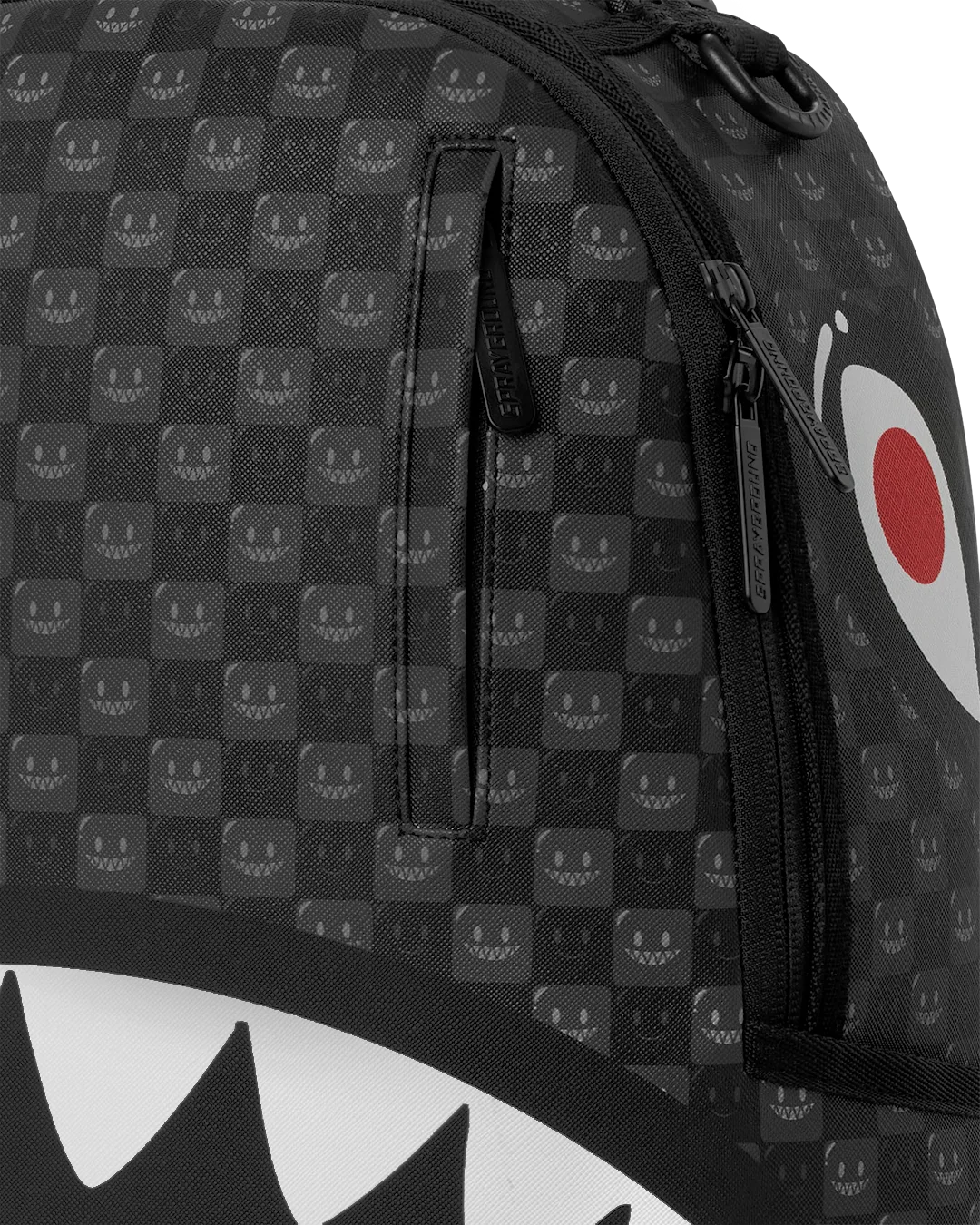 SHARKS IN PARIS WTF BUBBLY BLACK CHECK BACKPACK