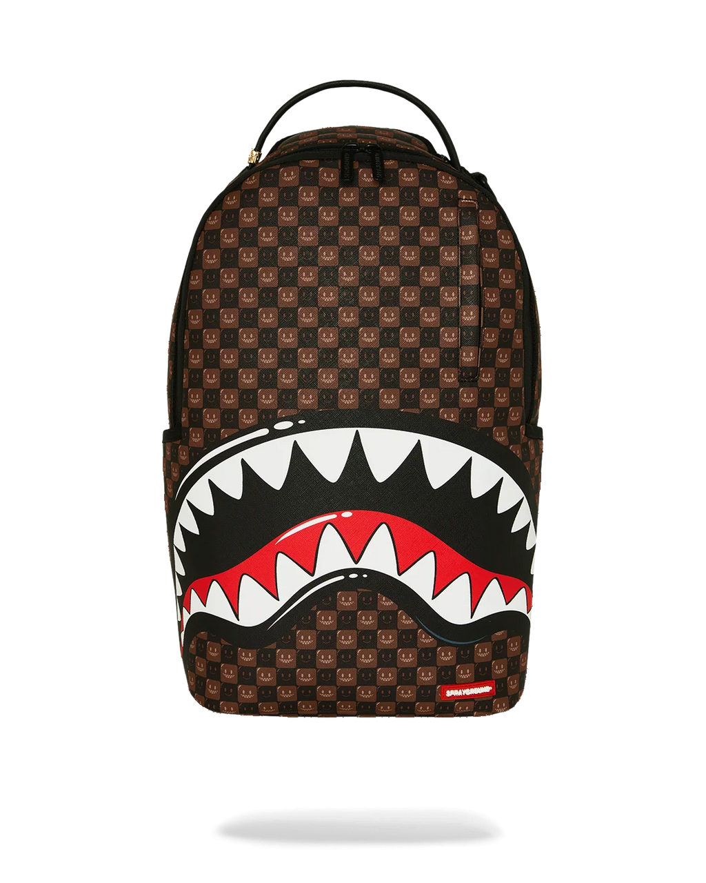 SHARKS IN PARIS WTF BUBBLE BROWN CHECK BACKPACK