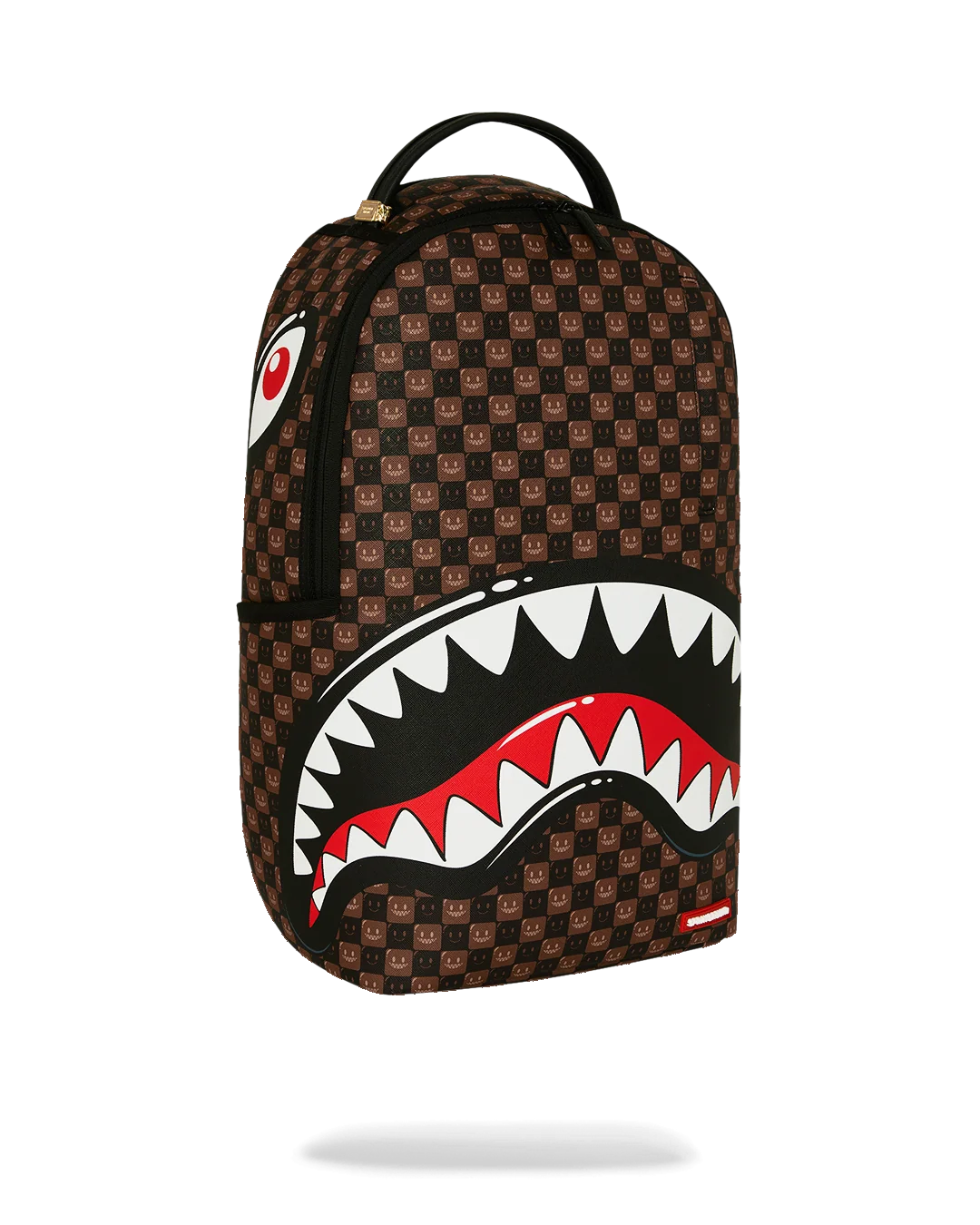 SHARKS IN PARIS WTF BUBBLE BROWN CHECK BACKPACK