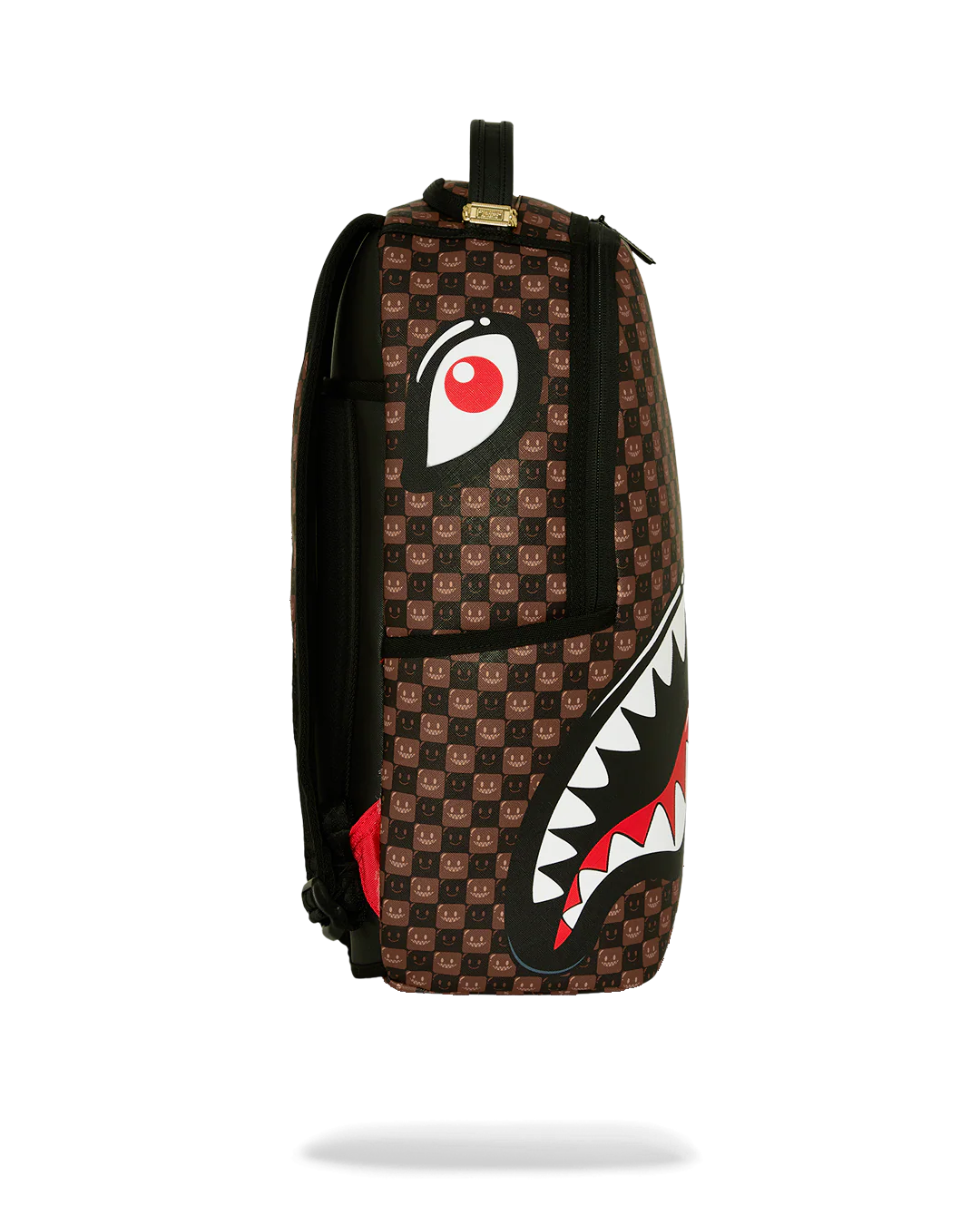 SHARKS IN PARIS WTF BUBBLE BROWN CHECK BACKPACK