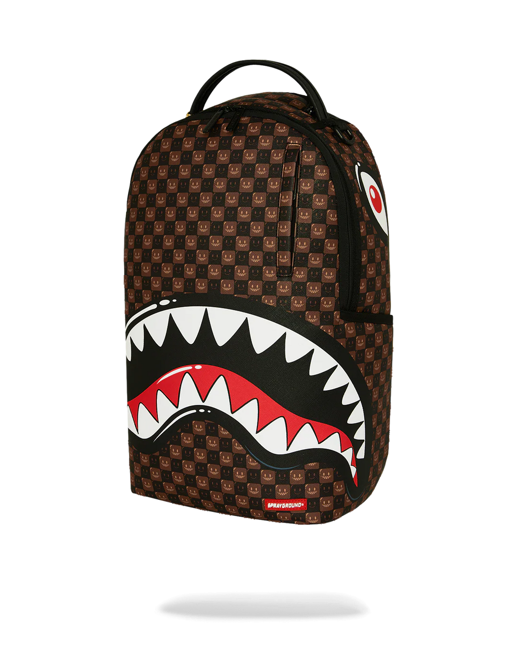 SHARKS IN PARIS WTF BUBBLE BROWN CHECK BACKPACK