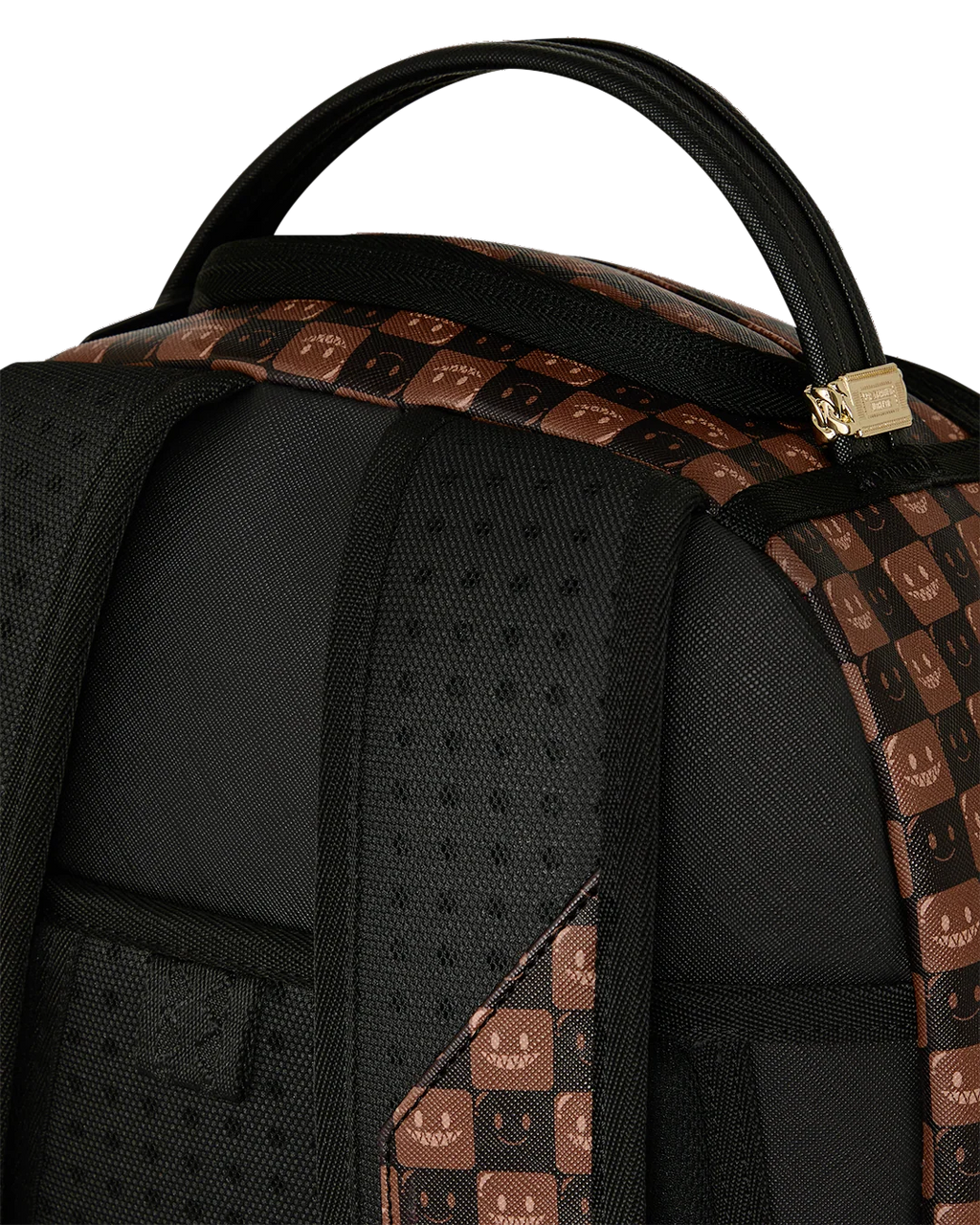 SHARKS IN PARIS WTF BUBBLE BROWN CHECK BACKPACK