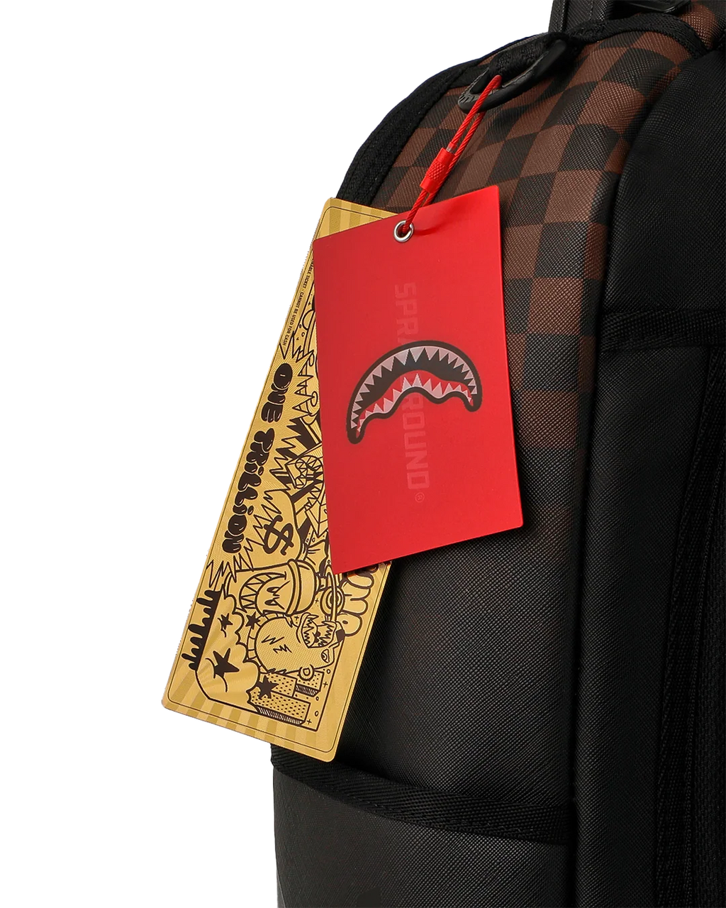 BROWN CHECK GHOST DRIP BACKPACK