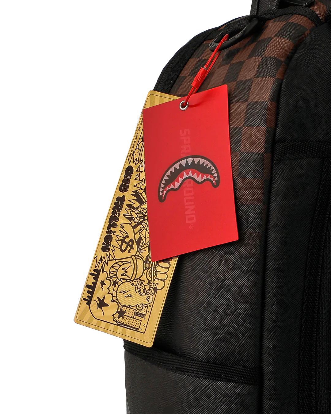 BROWN CHECK GHOST DRIP BACKPACK
