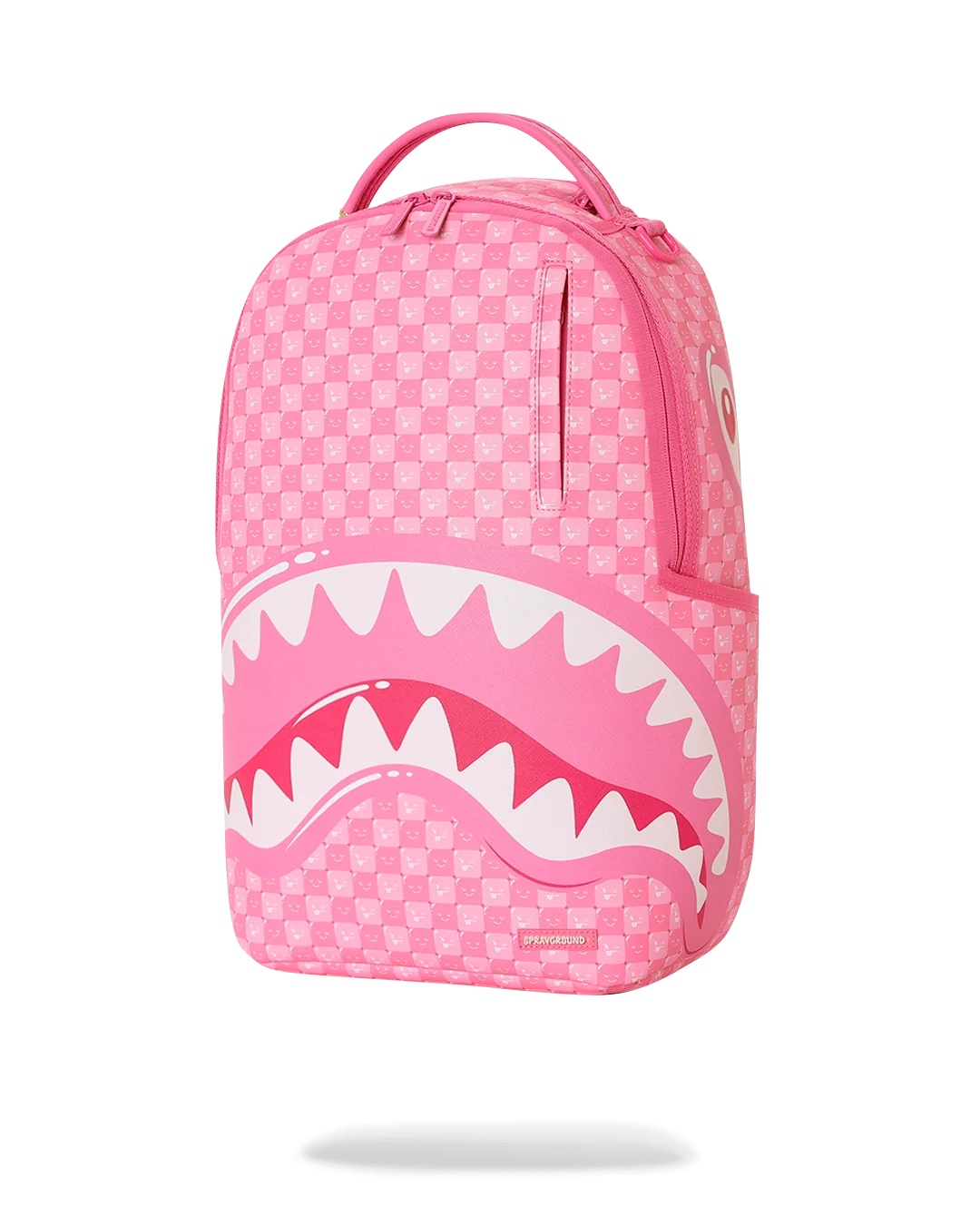 PINK NEW CHECK FACES BACKPACK