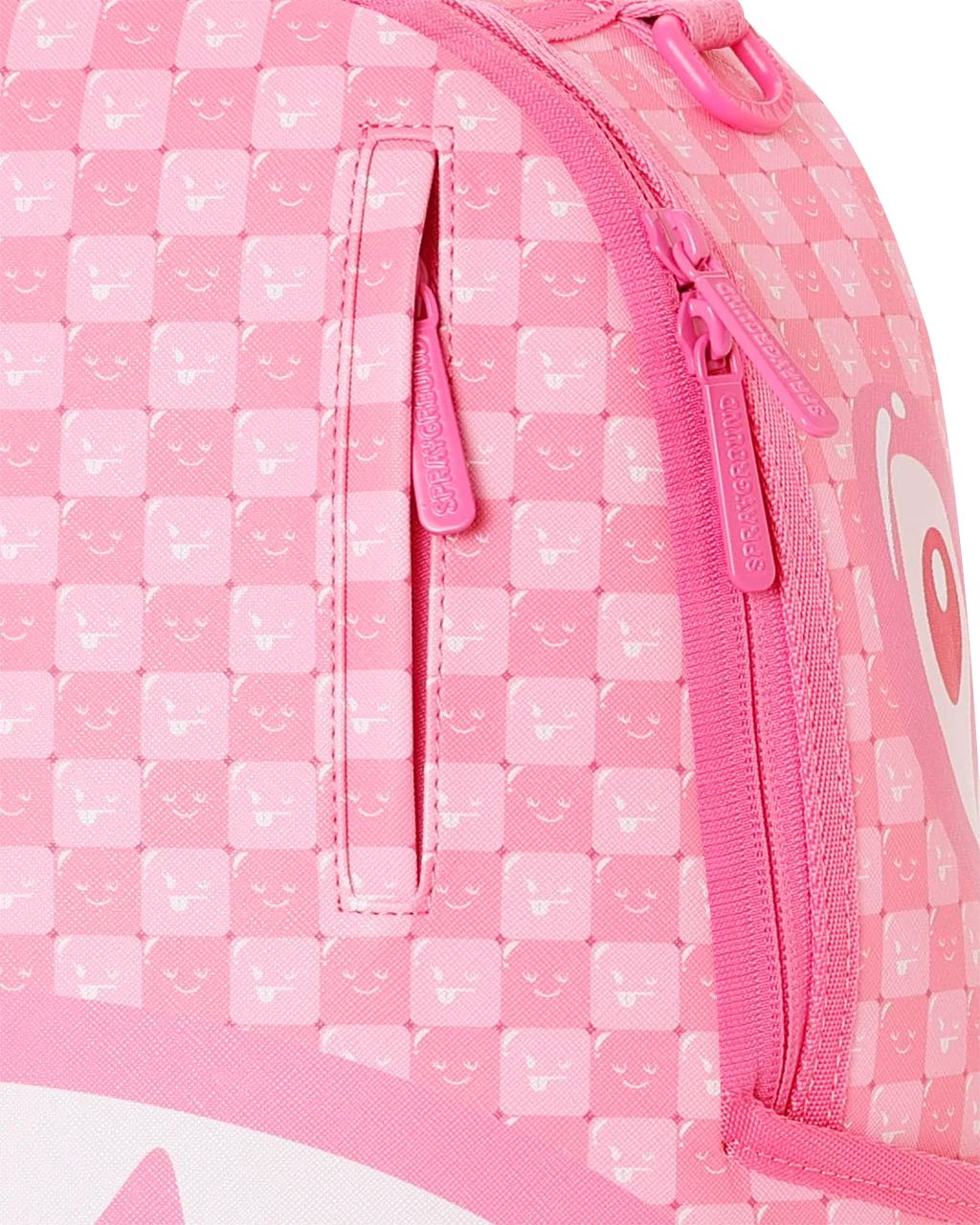 PINK NEW CHECK FACES BACKPACK